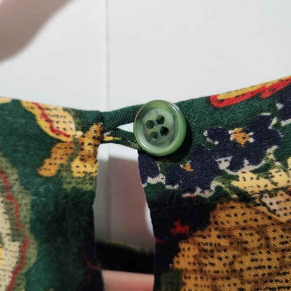 Alfred Dunner Vintage Women's Green Paisley Long Sleeve Blouse Top - Size 14 - Picture 4 of 5